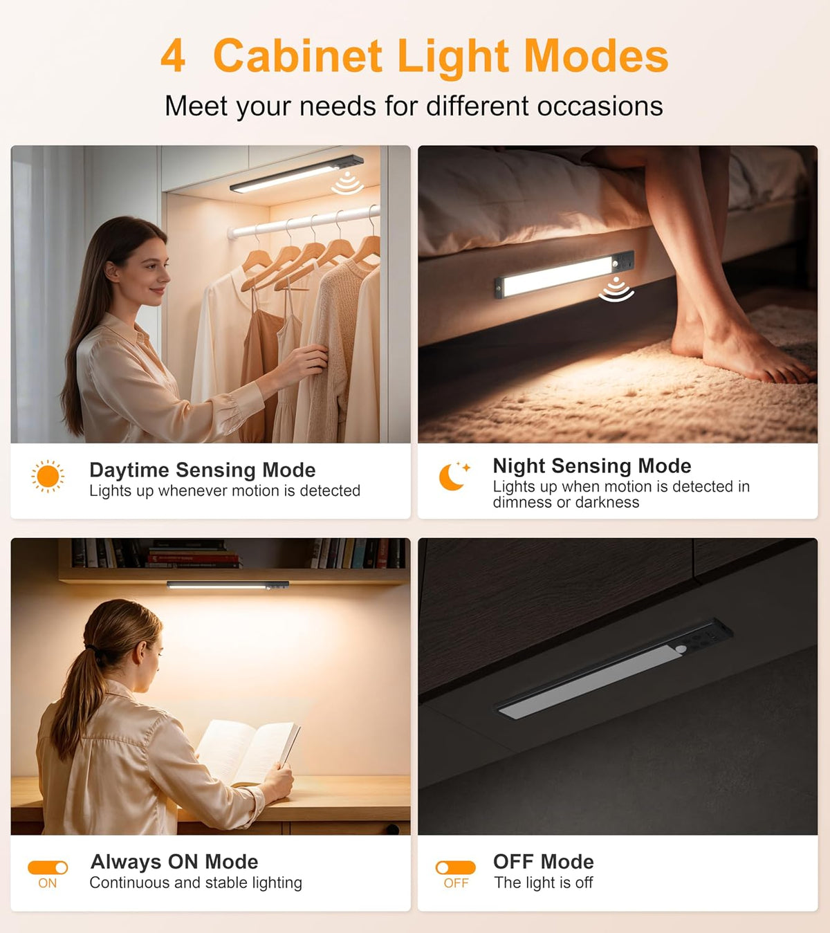 Gritin 2026 Gen 2 Under Cabinet Kitchen Lights Rechargeable with Torch Mode