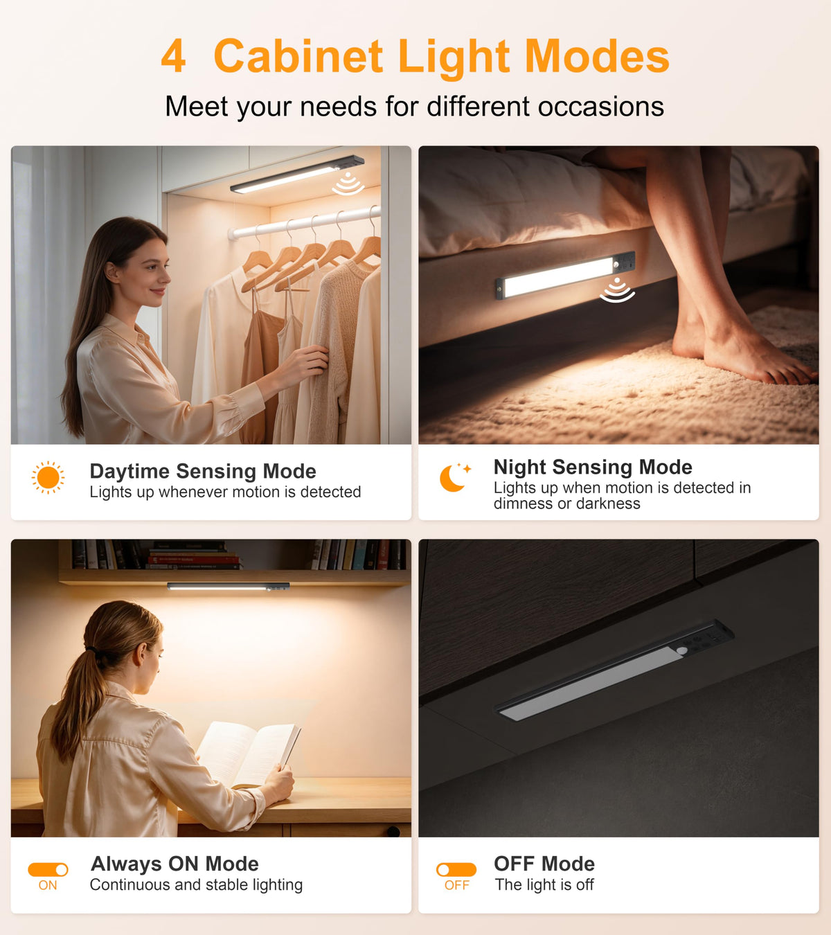Gritin 2026 Gen 2 Under Cabinet Kitchen Lights Rechargeable with Torch Mode