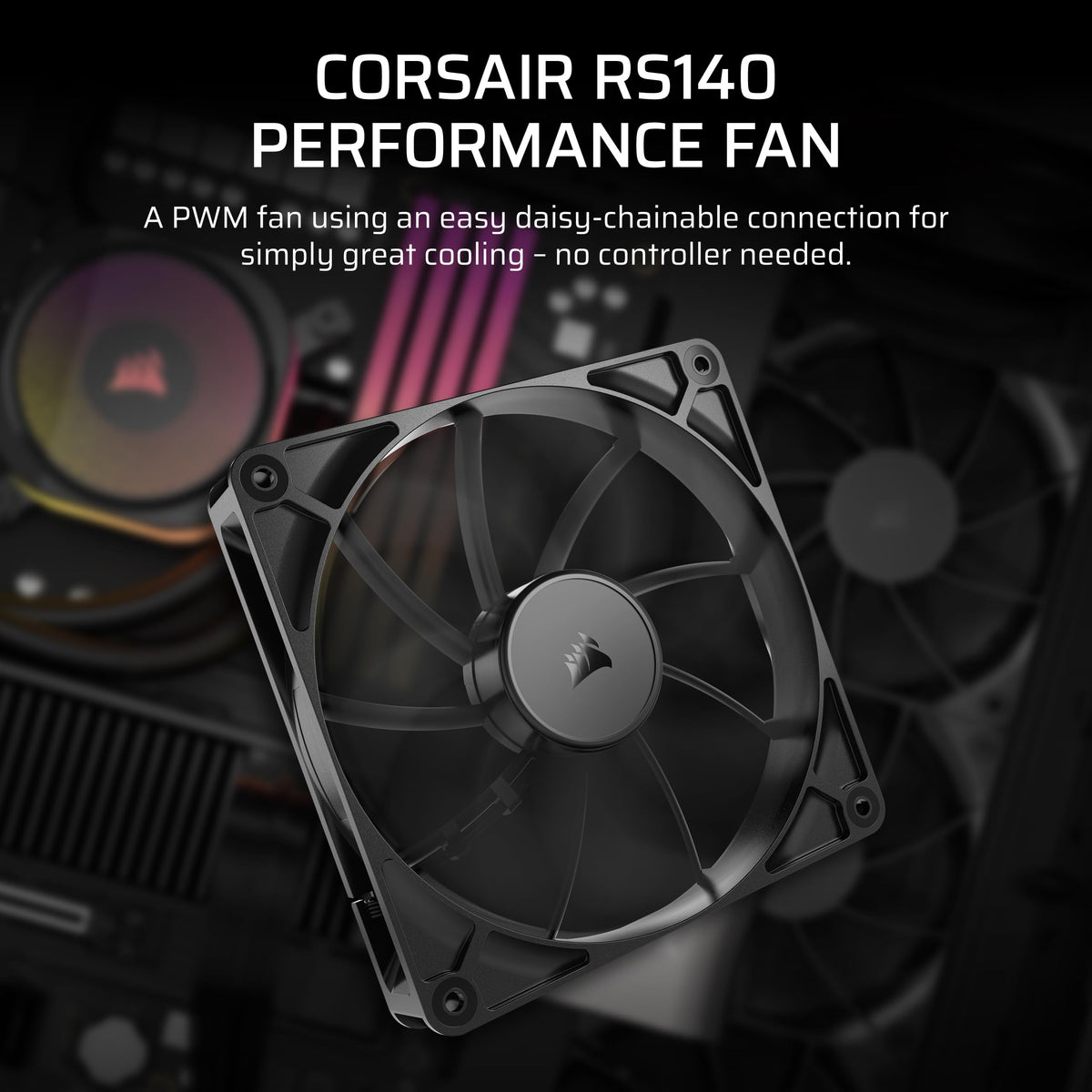 CORSAIR RS120 ARGB 120mm PWM Fans – Daisy-Chain Connection – Low-Noise – Magnetic Dome Bearing – Triple Pack – White
