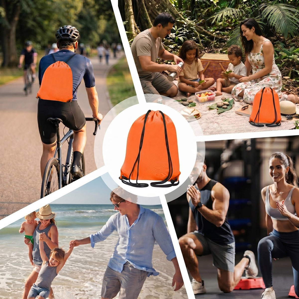 WESTWOOD FOX Drawstring Gym Bag String Bags Gym Sack Backpack PE Bags for Women Men Trainer Swimming Bag Travel Beach School Holidays Suitable for Sports,kids,Boys,Girls (Green)