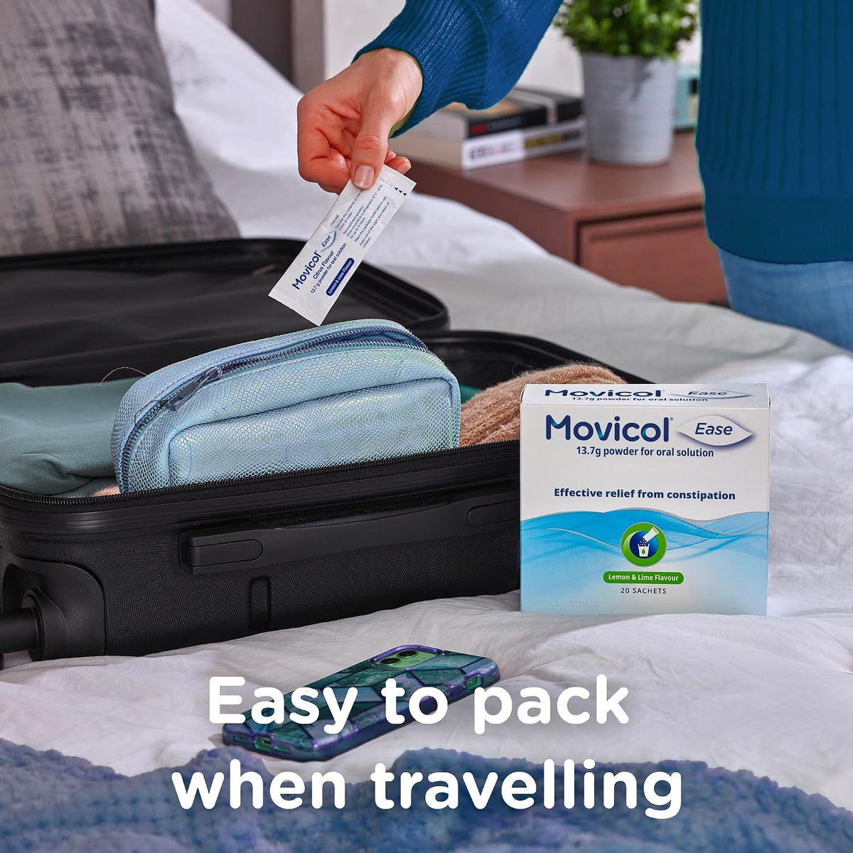 Movicol Ease Stick Sachets, Citrus, 20 Sachets, Constipation Relief for Adults, Laxatives, Relief, hydrates, softens & Help Restore Natural Bowel Movement