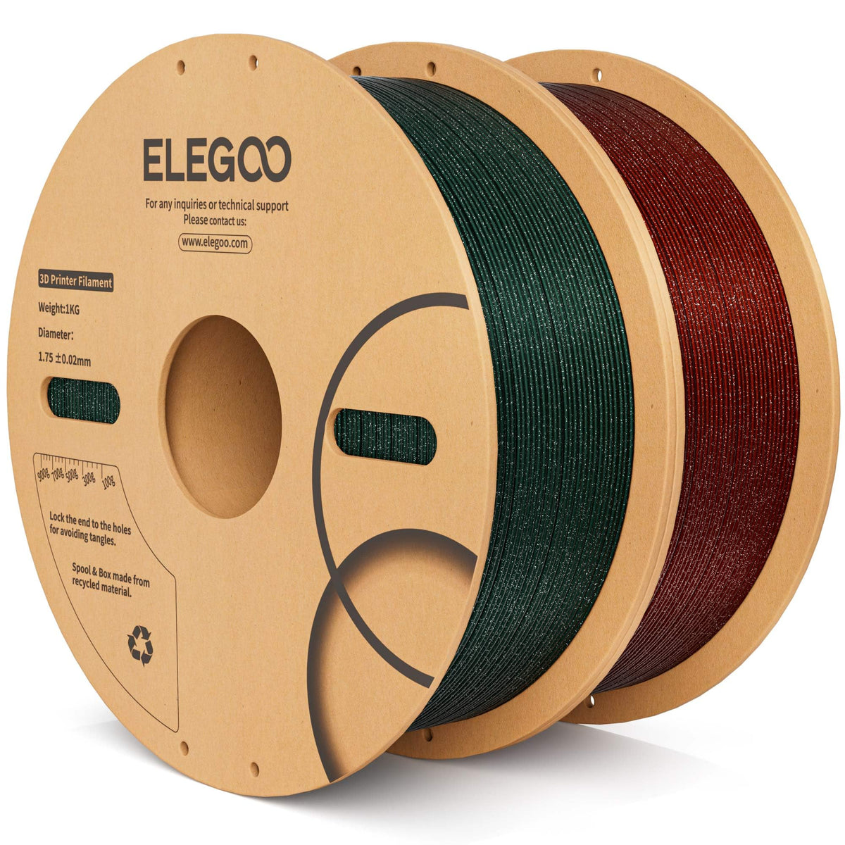 ELEGOO Silk PLA Filament 1.75mm Blue Purple 1KG, Shiny Dual Colours 3D Filament Dimensional Accuracy +/- 0.05mm, 1kg Spool(2.2lbs) Fits for Most FDM 3D Printers