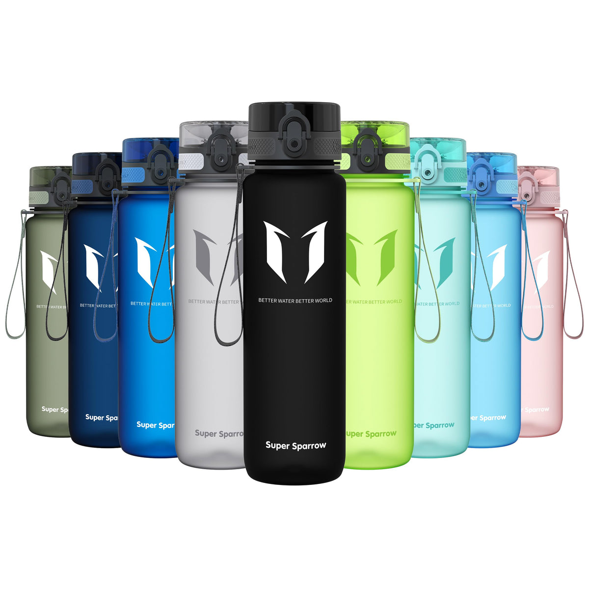 Sparrow Water Bottle 500ml/750ml/1L BPA-Free Tritan Drinks Bottle One-Click
