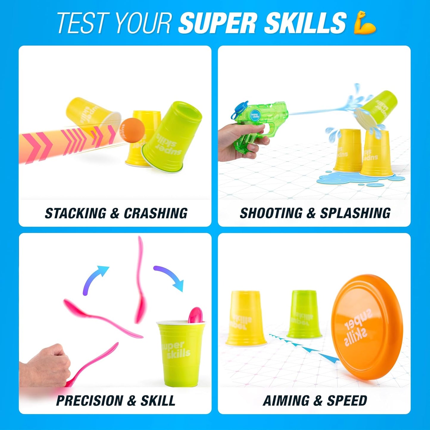 The World Game Super Skills Outdoor Garden Games for Kids 8 and up - Family Water Fun for Camping, Parties & Summer Play