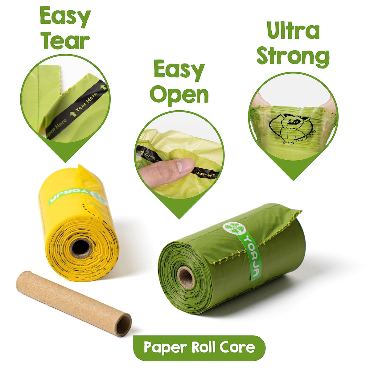 Dog Poo Bags, 360 Pet Poop Bags, Extra Thick and Strong 100% Leak-Proof Biodegradable Waste Bags