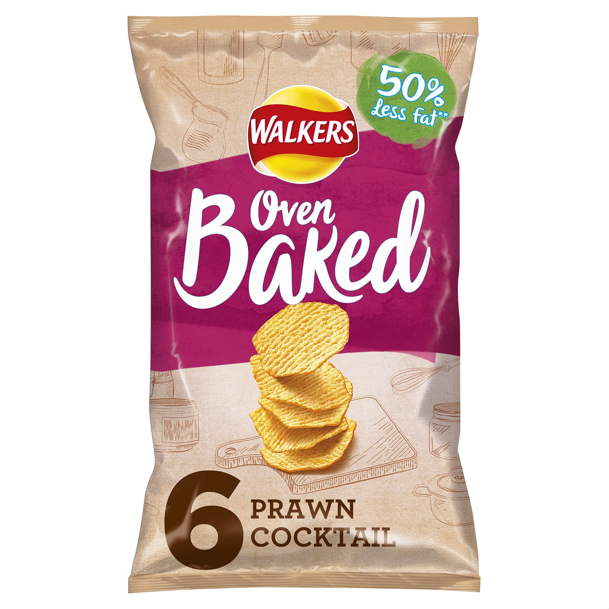 Walkers Baked Snacks Sea Salt 6 x 22g
