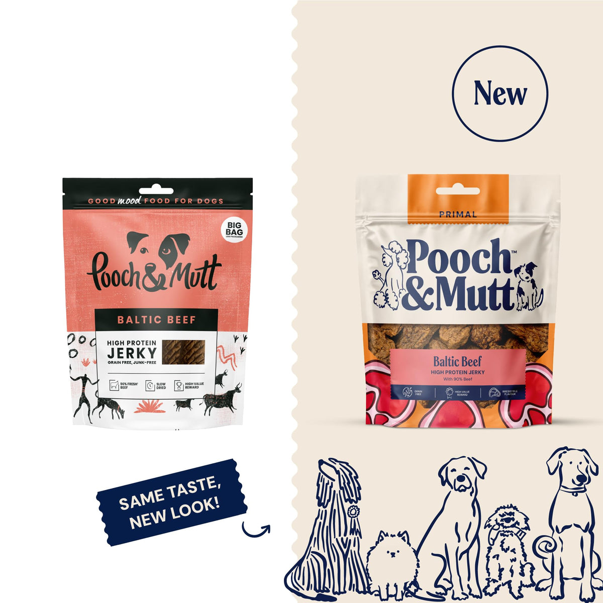 Pooch & Mutt - Puppy Beef Jerky, Training Treats, Pack of 1x80g