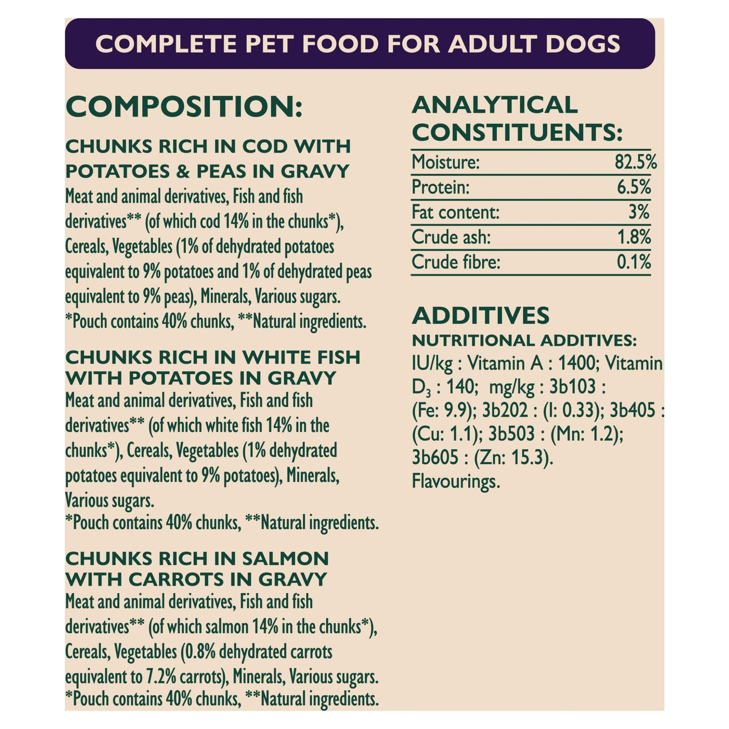 WINALOT Sunday Dinner Mixed in Gravy Wet Dog Food Pouches 40x100g