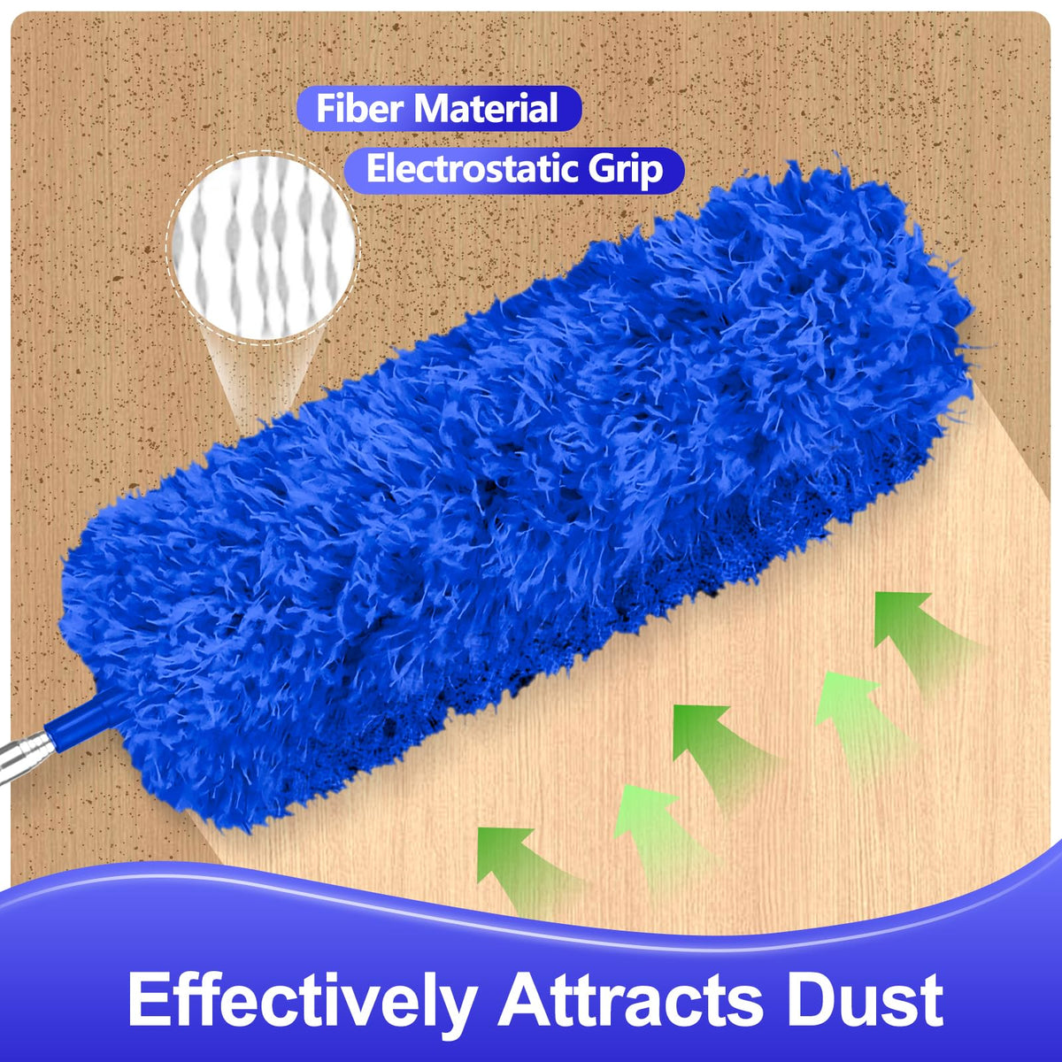 Fogray 2026 Upgraded 240cm Extendable Feather Duster with Soft Silicone Cap