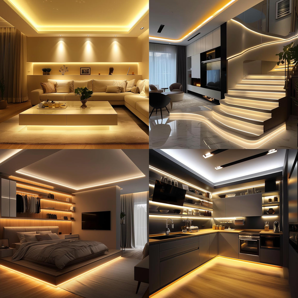COB LED Strip 7.5m Warm White, 3000K, 24V, Remote Control, 8mm Wide