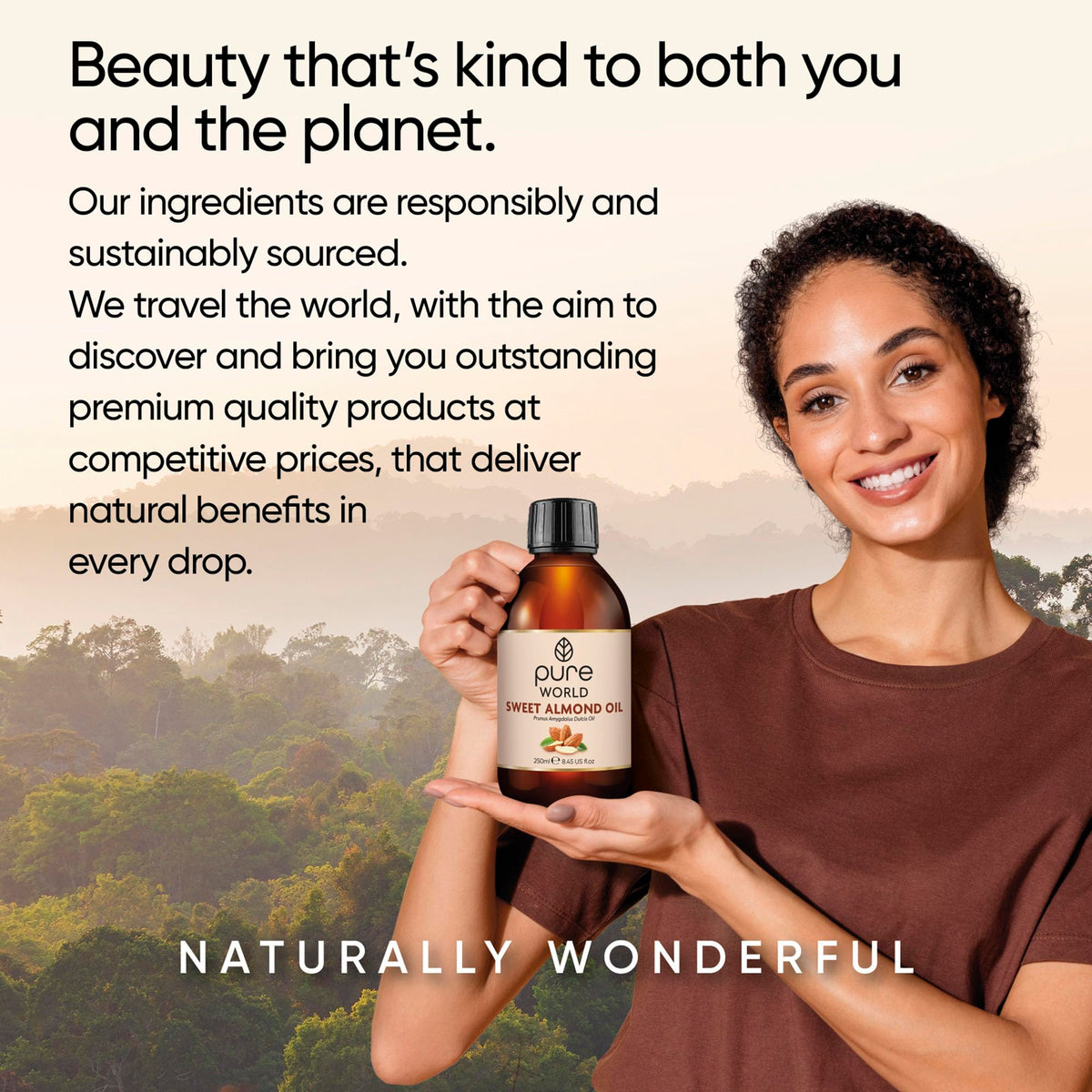 Pure World Natural Castor Oil 250ML Cold & Freshly Pressed 100% Pure and Undiluted Hexane Free Nourish Your Skin and Hair Eyebrows, Nails, Beard, Hair, Eyelash Growth Food Grade