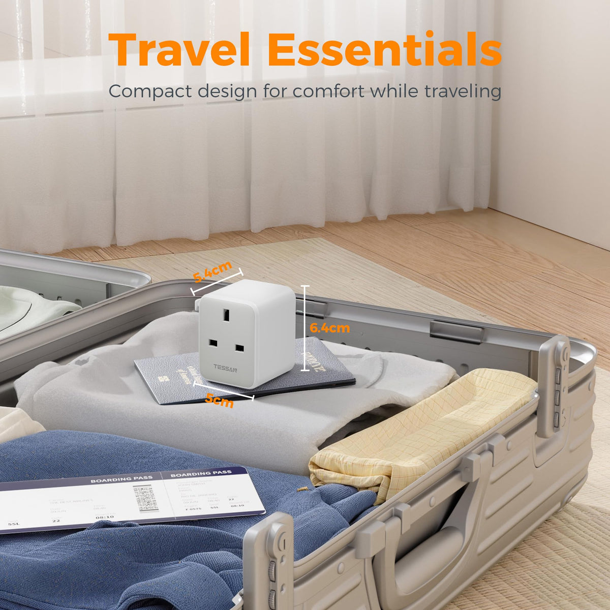 TESSAN Universal Travel Adapter Worldwide with 2 USB C and 2 USB A Ports