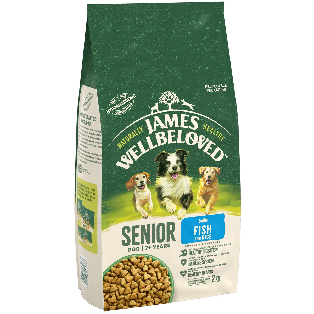 James Wellbeloved Dog Senior Hypoallergenic Dry Food Turkey and Rice 2 kg