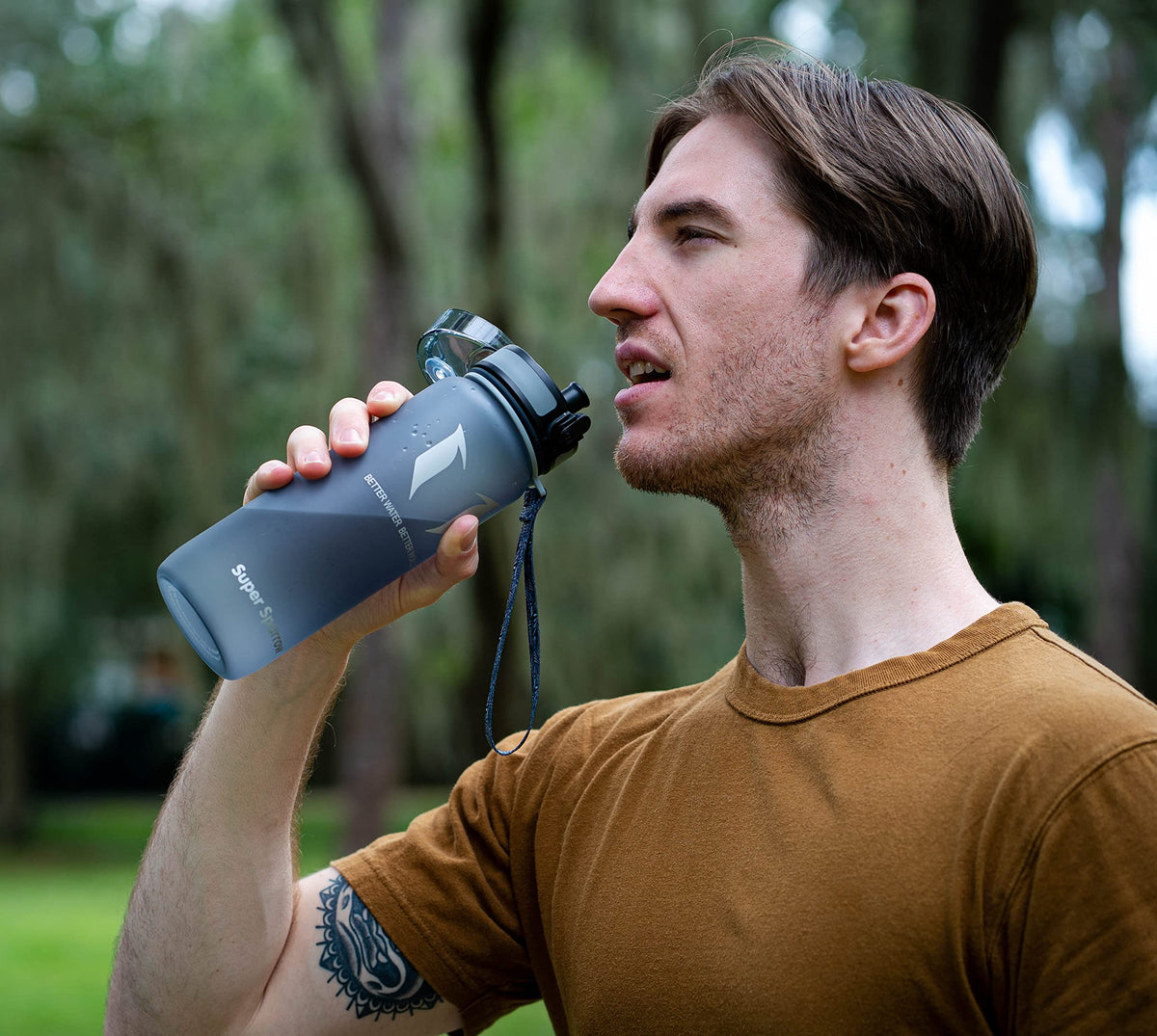 Sparrow Water Bottle 500ml/750ml/1L BPA-Free Tritan Drinks Bottle One-Click