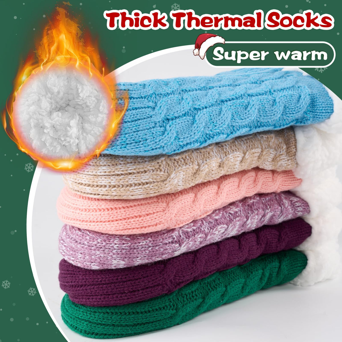Niorasen Fluffy Slipper Socks Women Men, Winter Gift for Her, UK 4-9