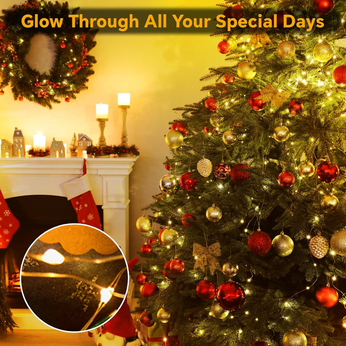 60LED 6m Fairy Lights Battery Operated, Battery Powered String Light Indoor