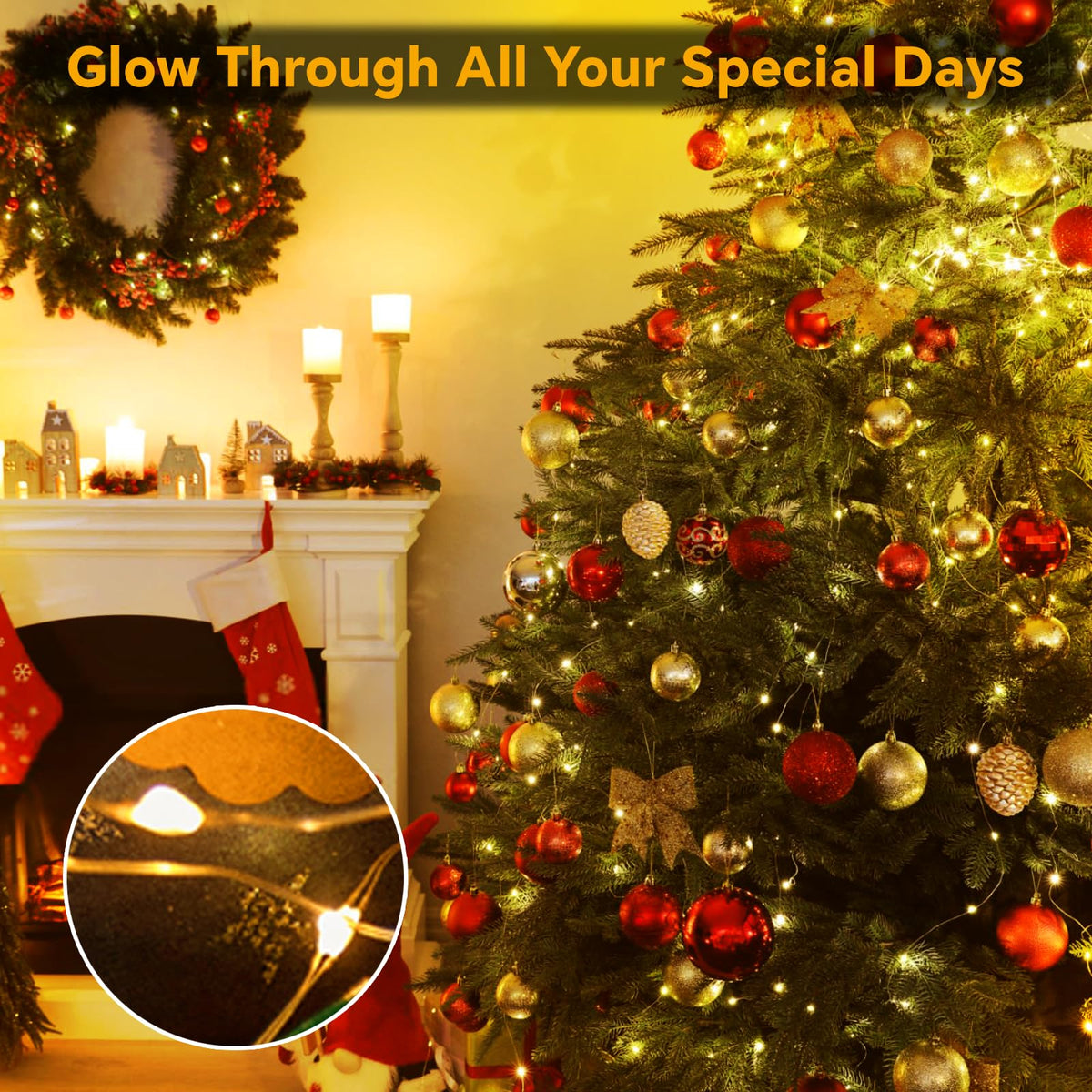 60LED 6m Fairy Lights Battery Operated, Battery Powered String Light Indoor