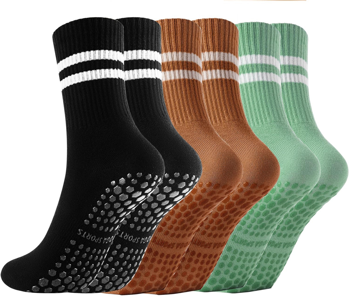 Non Slip Yoga Grip Pilates Socks for Women&Men Anti Slipper Grippy Socks for Ballet, Hospital, Dance, Trampoline, Barre