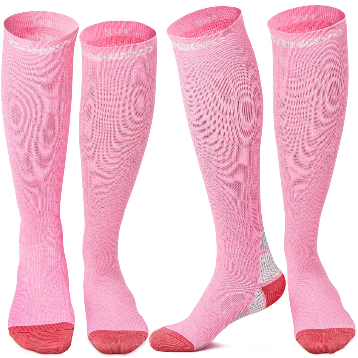 CAMBIVO Compression Socks for Women & Men 2 Pairs, Travel Flight Socks