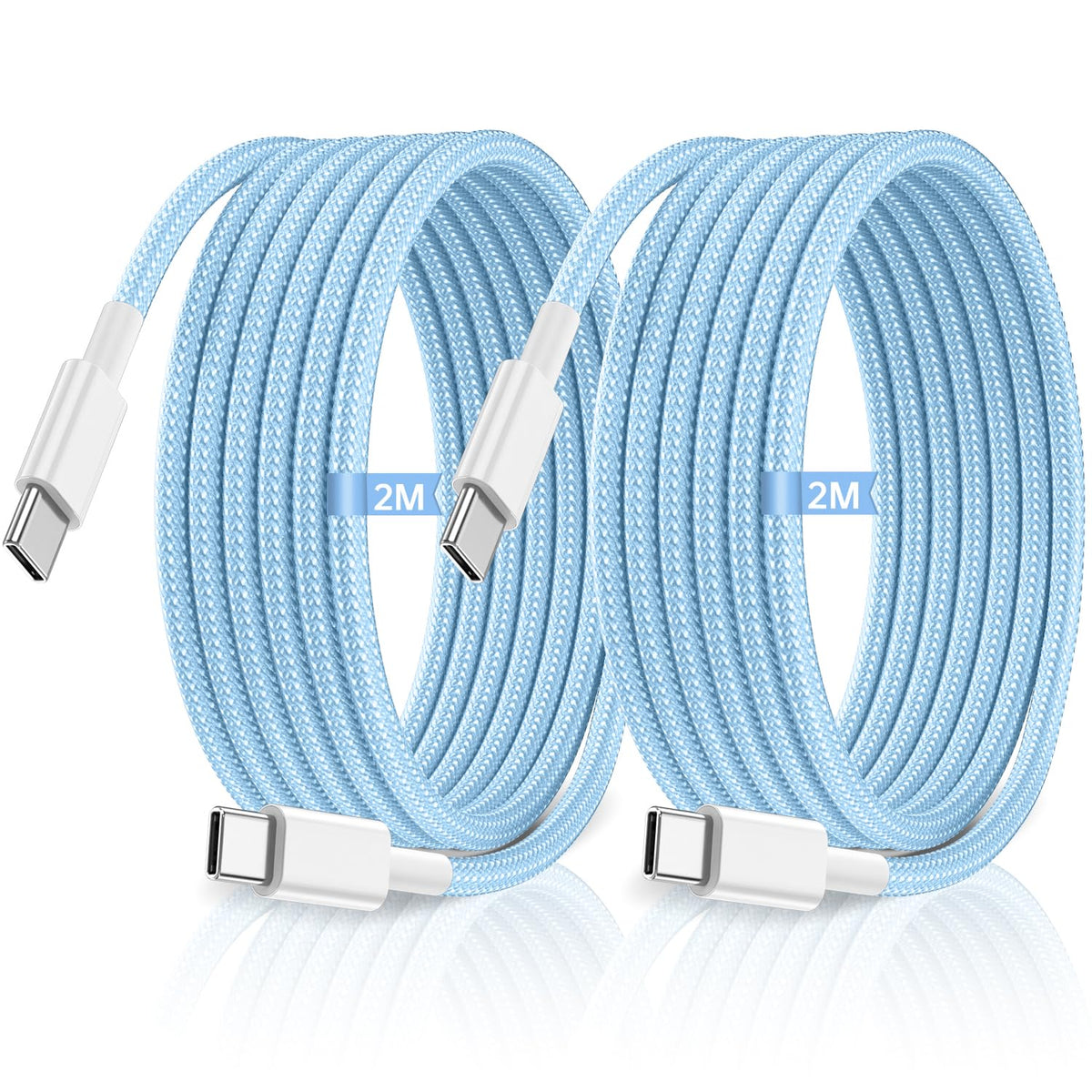 USB C to USB C Charger Cable, 2M 60W Type C Cable Lead Fast Charging, Phone Charger USB C iPhone Cable for Apple iPhone 18 17 16 Series MacBook iPad Pro/Air Samsung Galaxy S26/S25 Google Pixel 2Pack