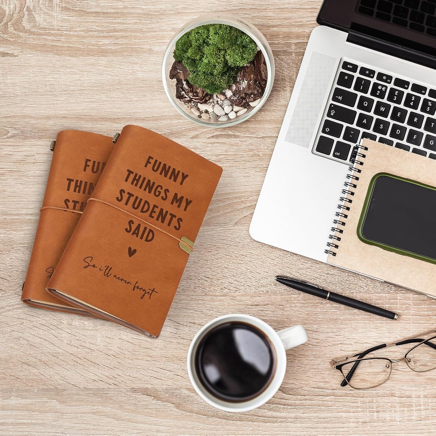 Craftique Teacher Gifts, Funny Things My Students Said Leather Notebook, Best Thank You Teacher Gifts for Women Men, Teachers Appreciation Birthday Presents, Engraved Refillable Journal