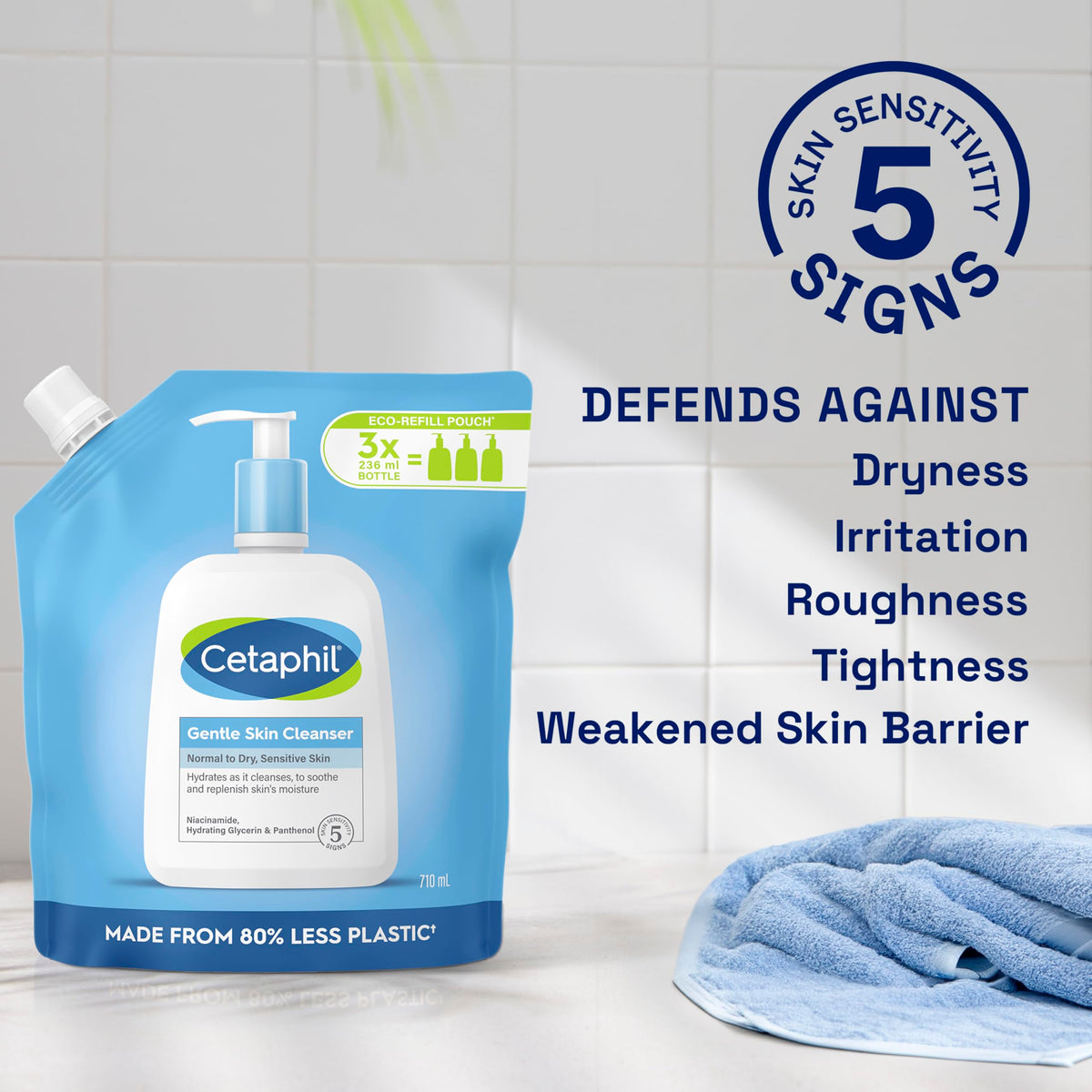 Cetaphil Gentle Skin Cleanser, 473ml, Face & Body Wash, For Normal To Dry Sensitive Skin, With Niacinamide & Glycerin, Soap Free, Packaging May Vary