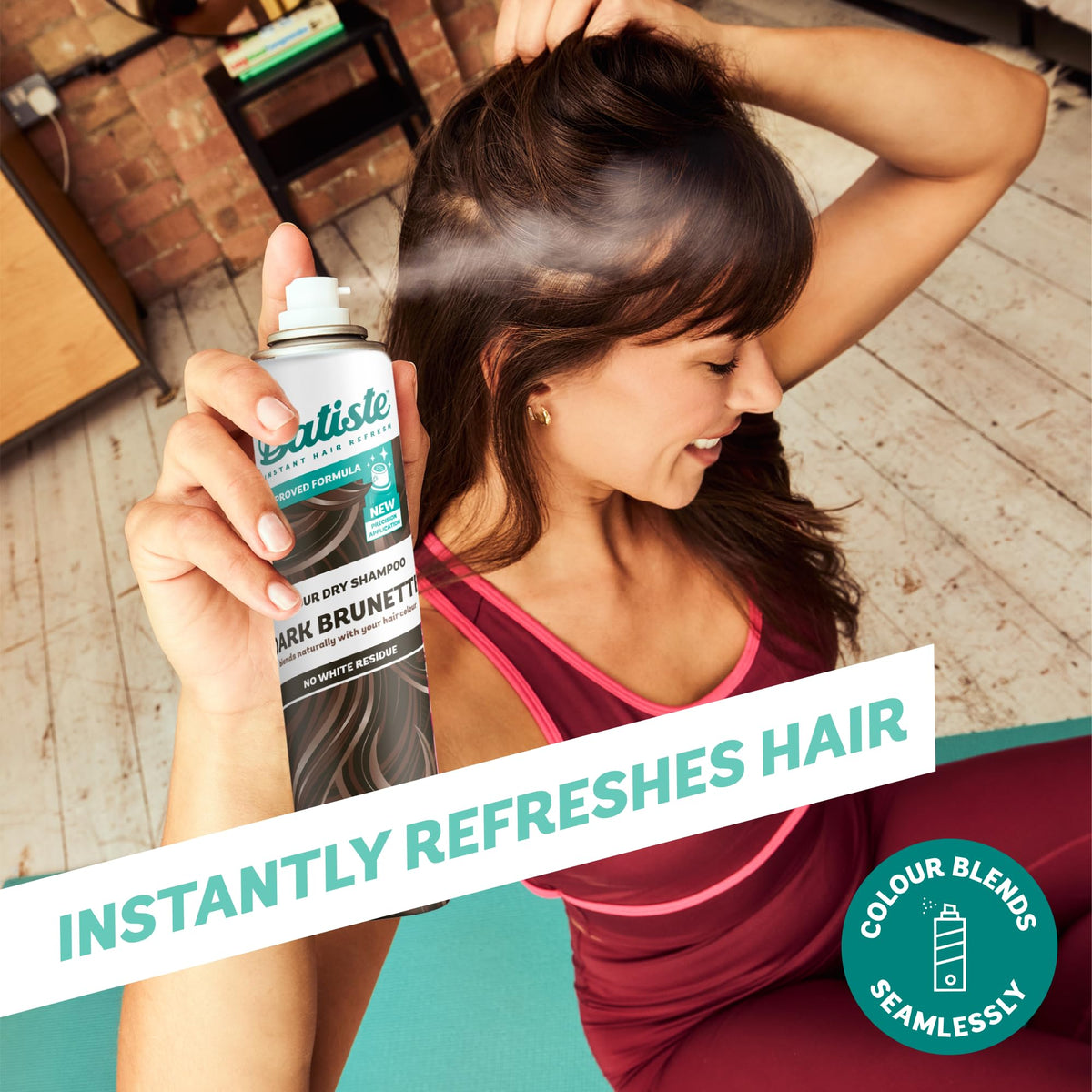 Batiste Dark Brunette Dry Shampoo, Colour Blends Seamlessly, 350ml