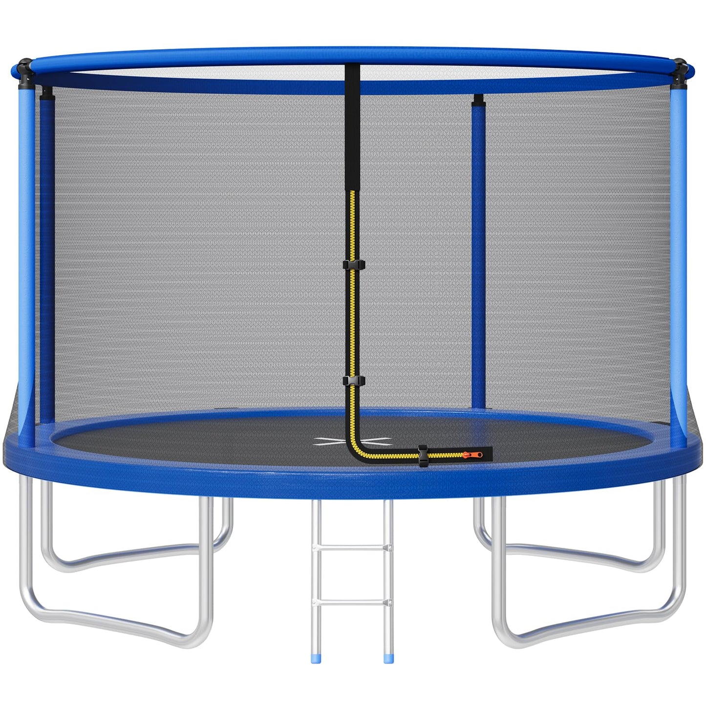 JUMMICO 12ft Outdoor Garden Trampoline with Safety Enclosure Net — 36 Galvanised Springs