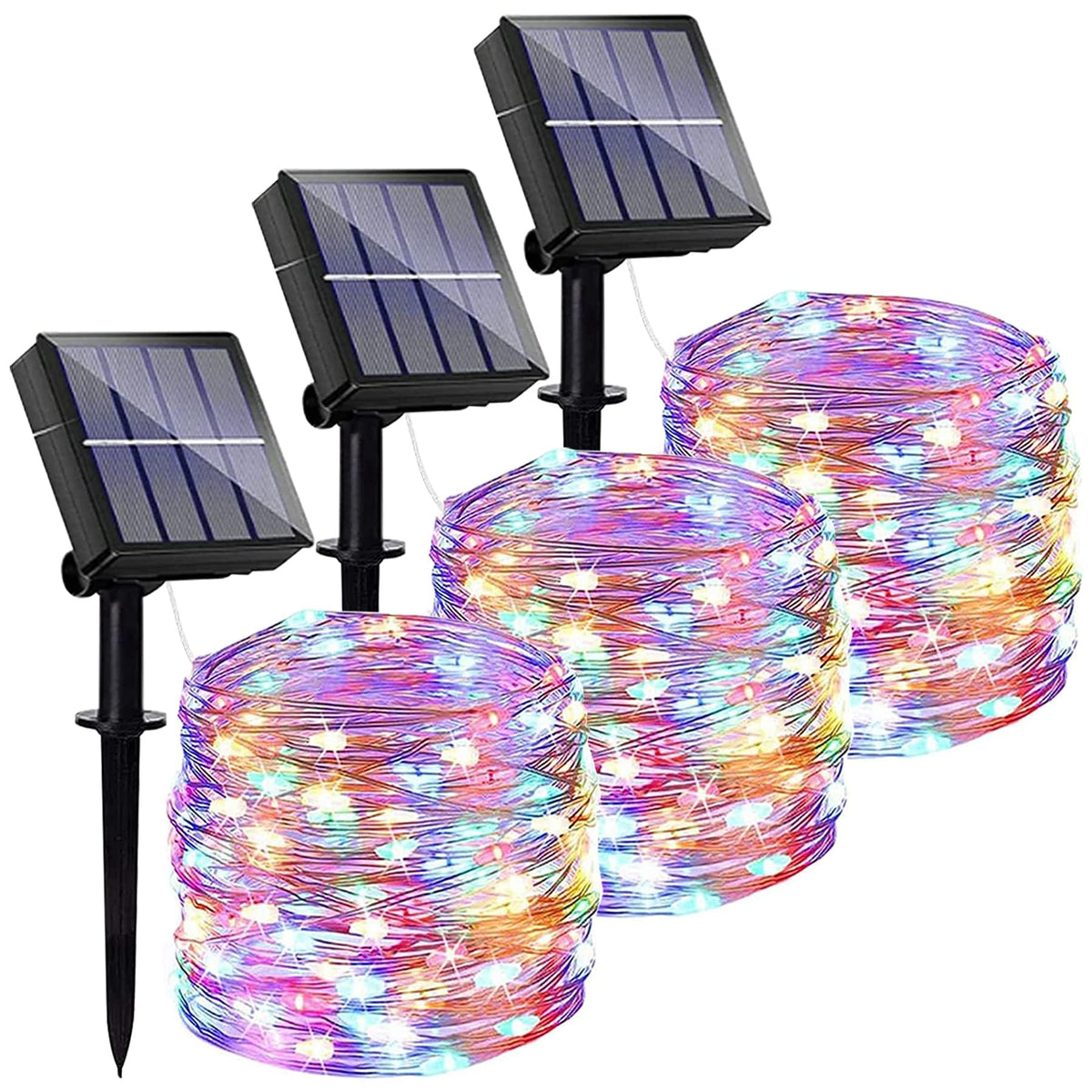 Lezonic 2Pack Solar String Lights Waterproof,12M/40Ft 120LED Garden Lights