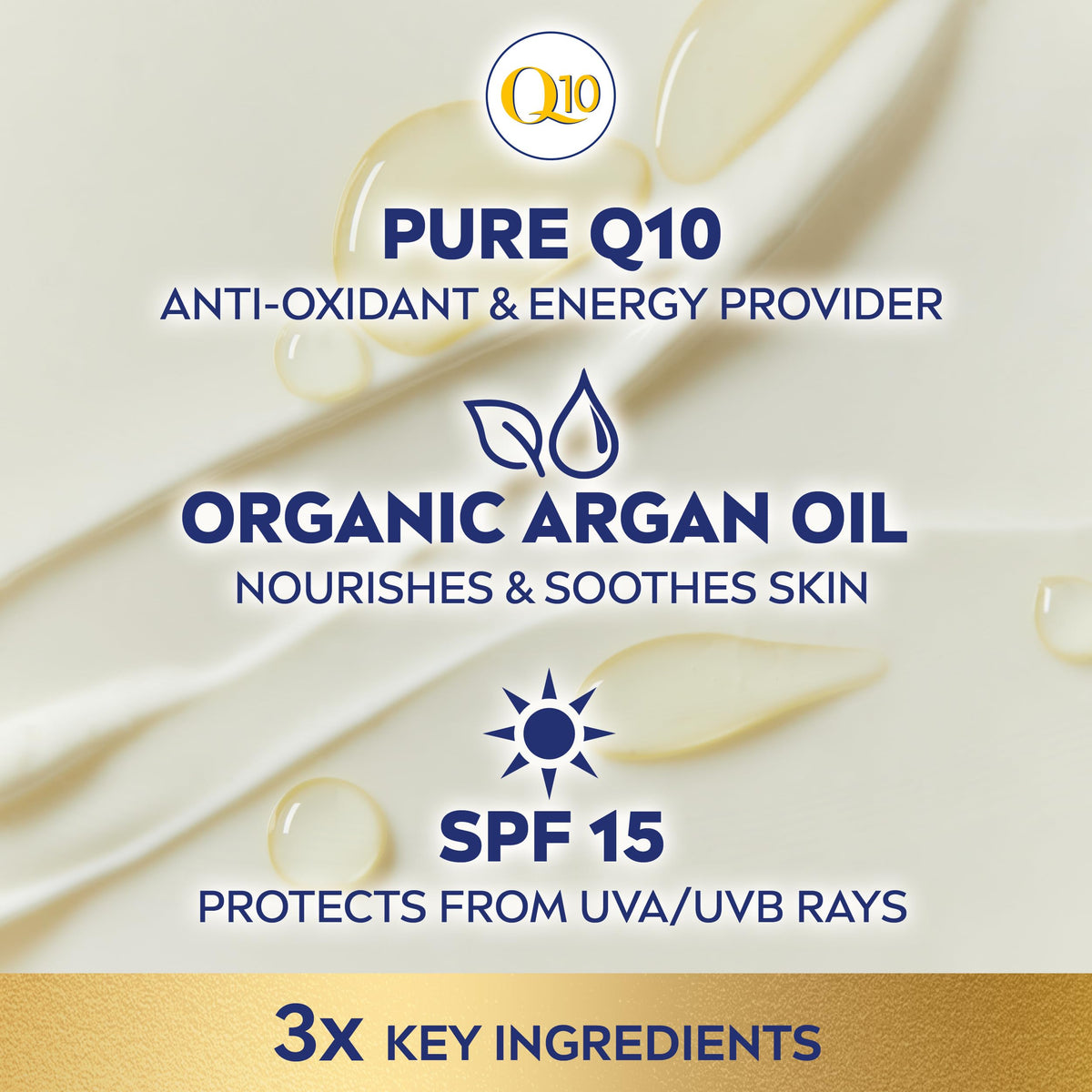 NIVEA Q10 Anti-Wrinkle Extra Nourish Replenishing Day Cream SPF 15, 50 ml