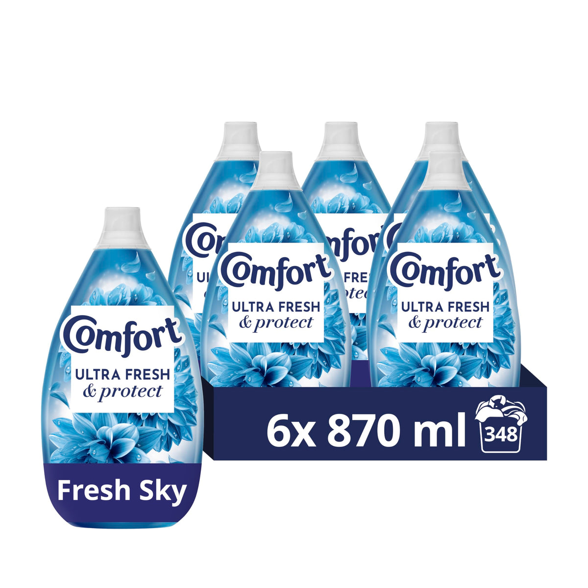 Comfort Pure Dreams Cashmere Soft Fabric Conditioner Dermatologist-Recommended Gentle Next to Sensitive Skin 48 washes(1.44 L) - Case pack of 6