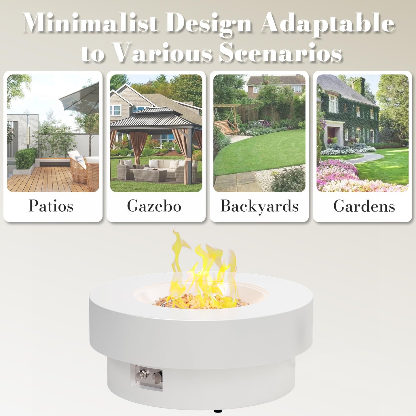 Smokeless Fire Pit with Removable Ash Pan, Fire Pits for Garden Wood Burning, Portable Camping Firepit, for Backyard Patio, Stainless Steel, Waterproof Bag & Poker Included, 50 x 38cm, Silver