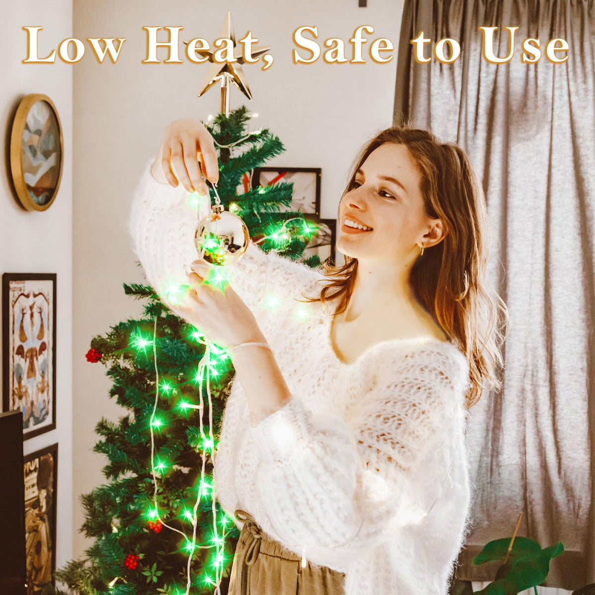 Dalugo Battery Fairy Lights, 3M 30 LED Warm White String Lights with 6h Timer, IP65 Waterproof Battery Powered Fairy Lights for Indoor Outdoor Christmas Decorations