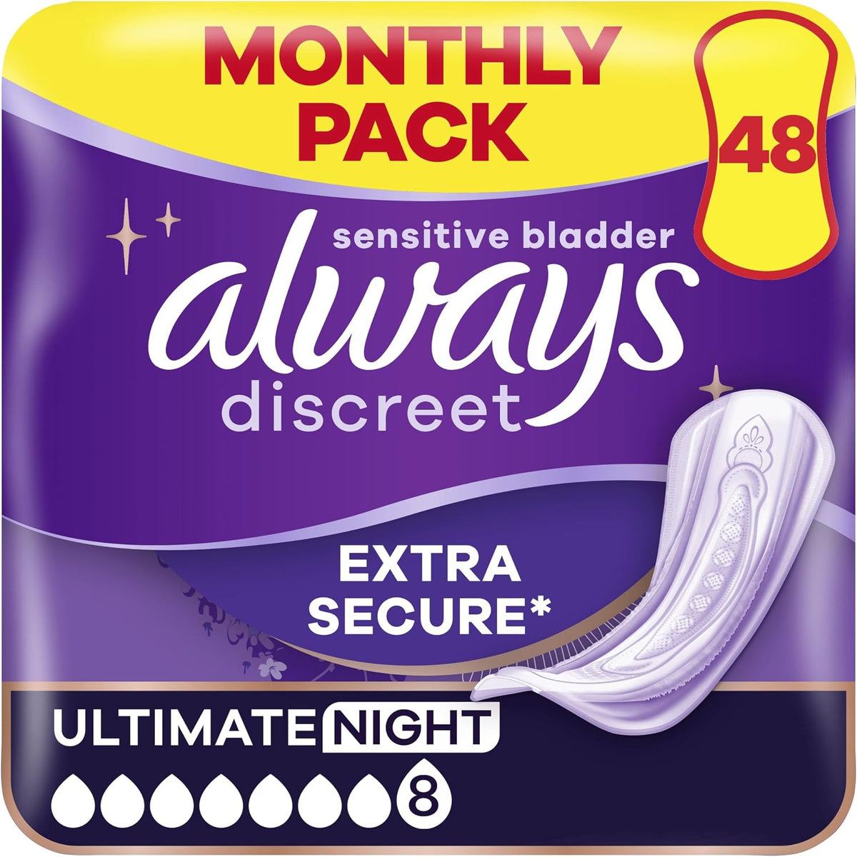Always Discreet Incontinence Pads Ultimate Night 48x