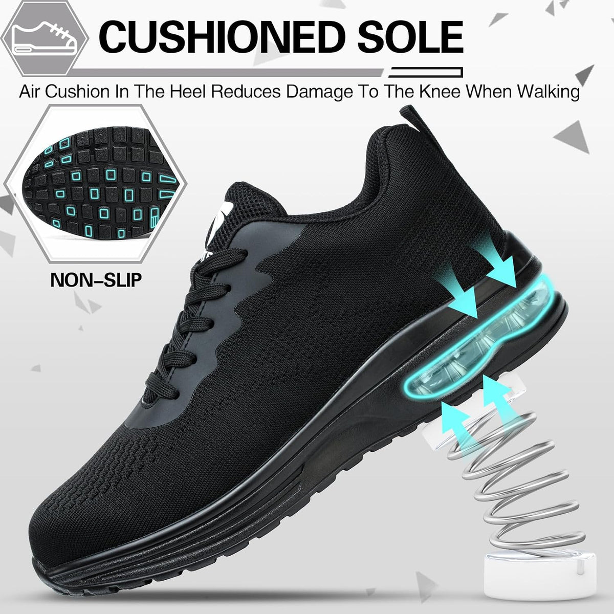 VAVOBIS Safety Trainers Men Womens Safety Shoes with Steel Toe Cap Trainers Non Slip Lightweight Work Trainers Breathable Puncture Proof Work Shoes
