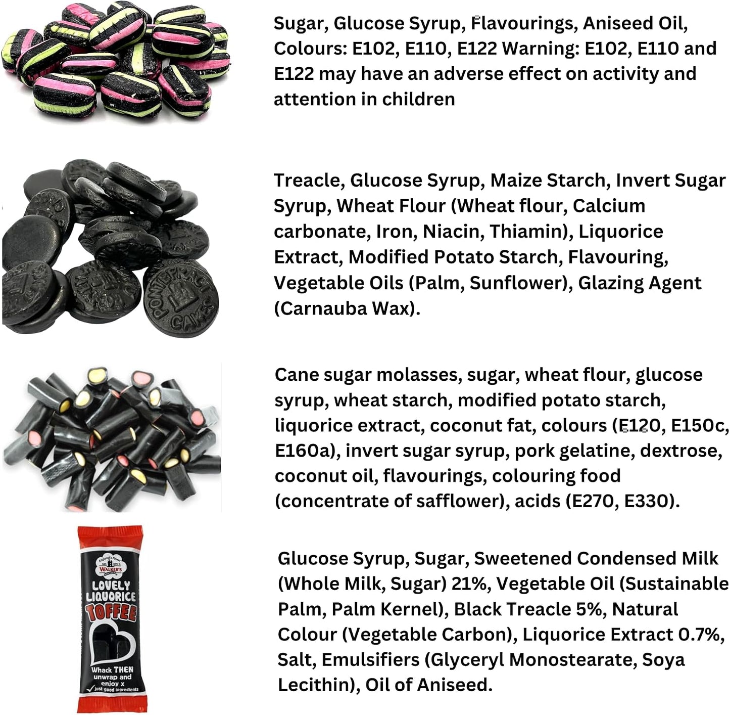 Liquorice Sweets Gift Box | Liquorice Torpedoes, Pontefract Cakes, Aniseed Balls, Jelly Spogs, Cream Rock, Licorice & Aniseed Sweets, Toffees & Bar | Pick n Mix Bags