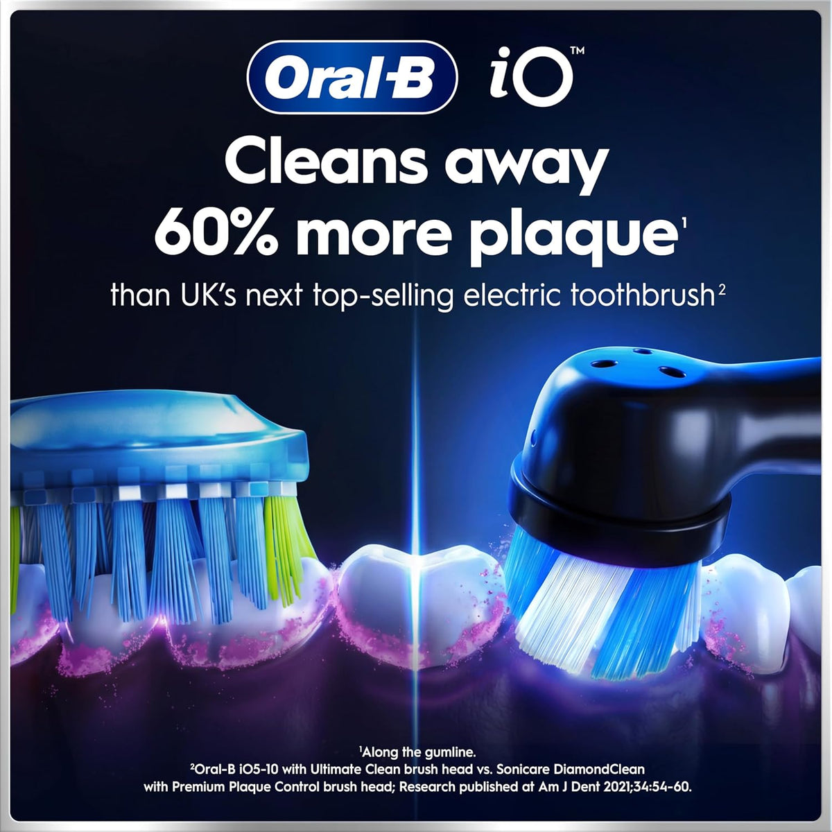 Oral-B iO2 Electric Toothbrush for Adults, Night Black, with Travel Case