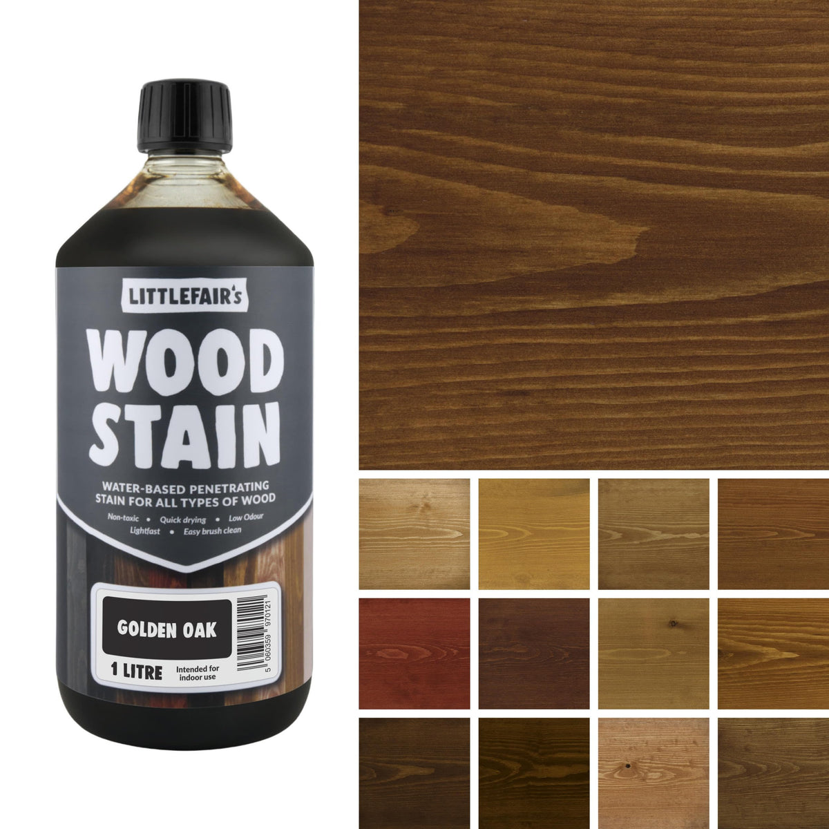 Littlefair's Wood Stain Water-Based - (Very Red Mahogany) – Non-Toxic, Eco-Friendly & Quick Drying - Easy-to-Apply, Concentrated Formula for All Wood Types – 15ml Tester Pot