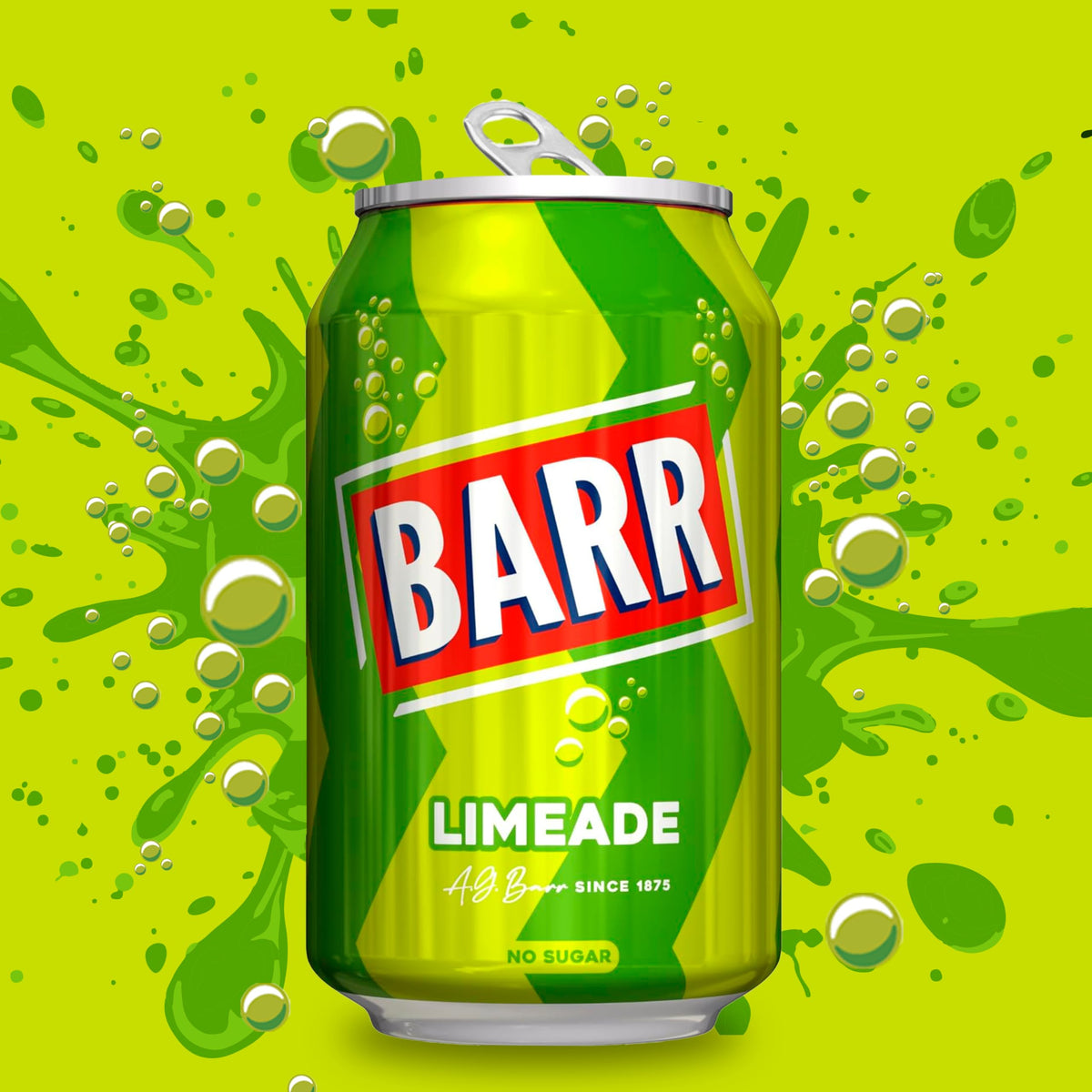Barr Cream Soda Zero Sugar Sparkling Soft Drink, 24 Pack, 330ml Cans