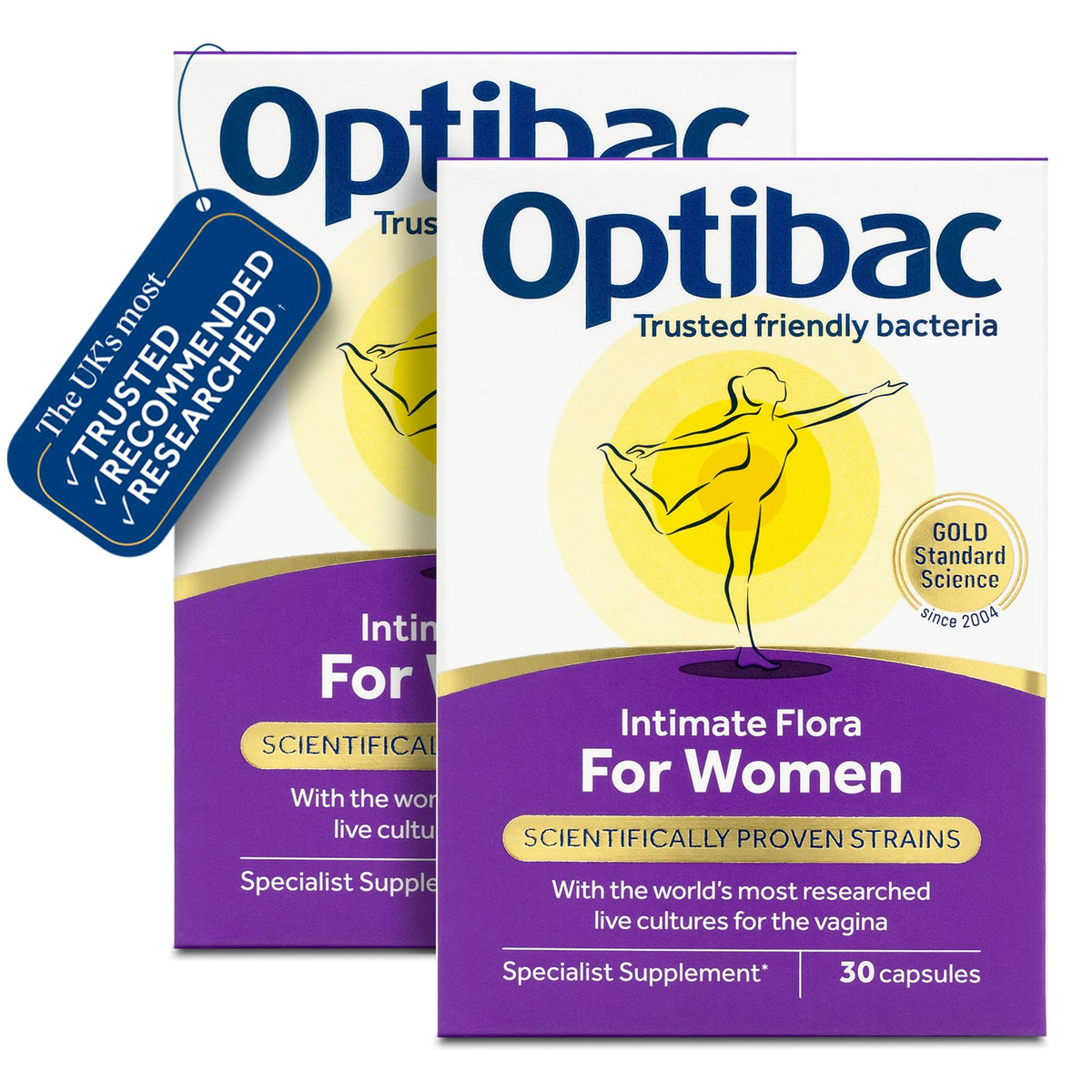 Optibac for Women - Vaginal Live Cultures Supplement - 30 Vegan Capsules