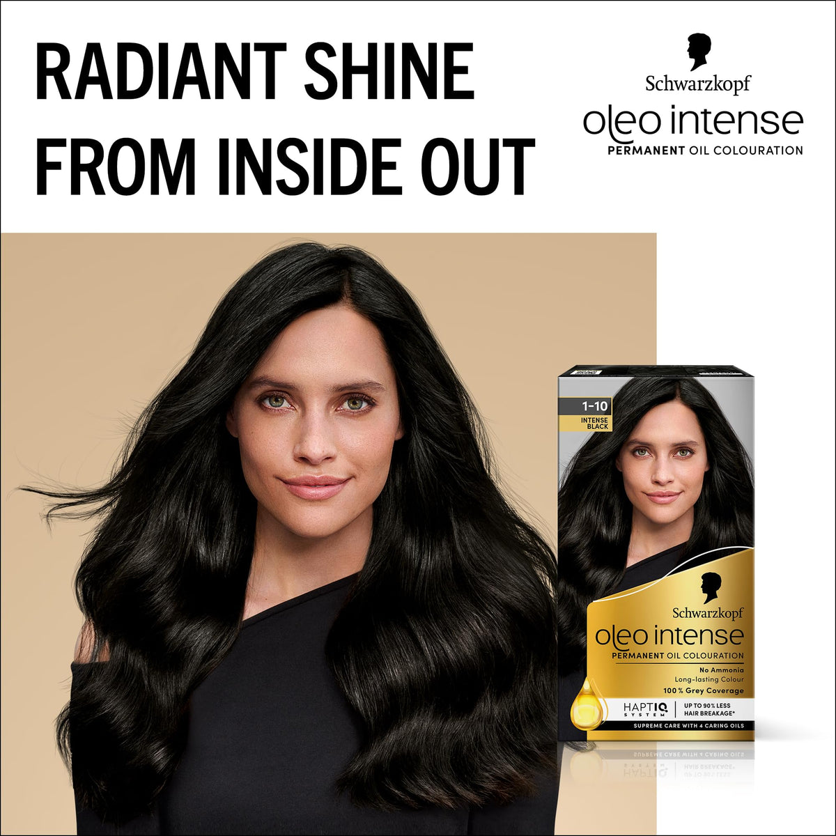 Schwarzkopf Oleo Intense Permanent Hair Colour 4-60 Gold Brown | Ammonia Free Oil Hair Dye | 100% Grey Coverage | Long-Lasting Rich Colour | With HaptIQ System & Caring Oil Mask (Pack of 2)