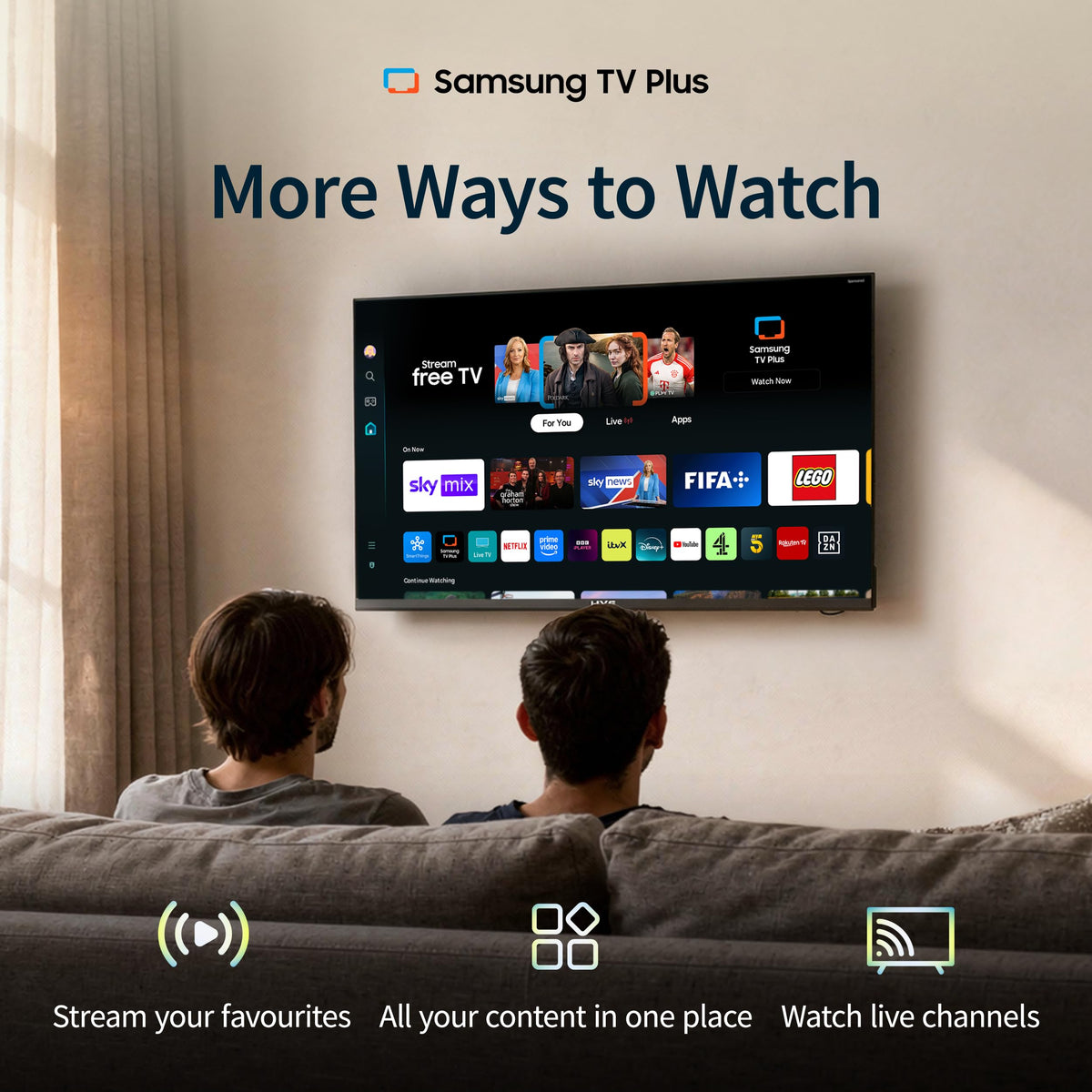 HYE 50" LED Smart TV - 4K Ultra HD, Samsung Tizen OS & Gaming Hub, Black