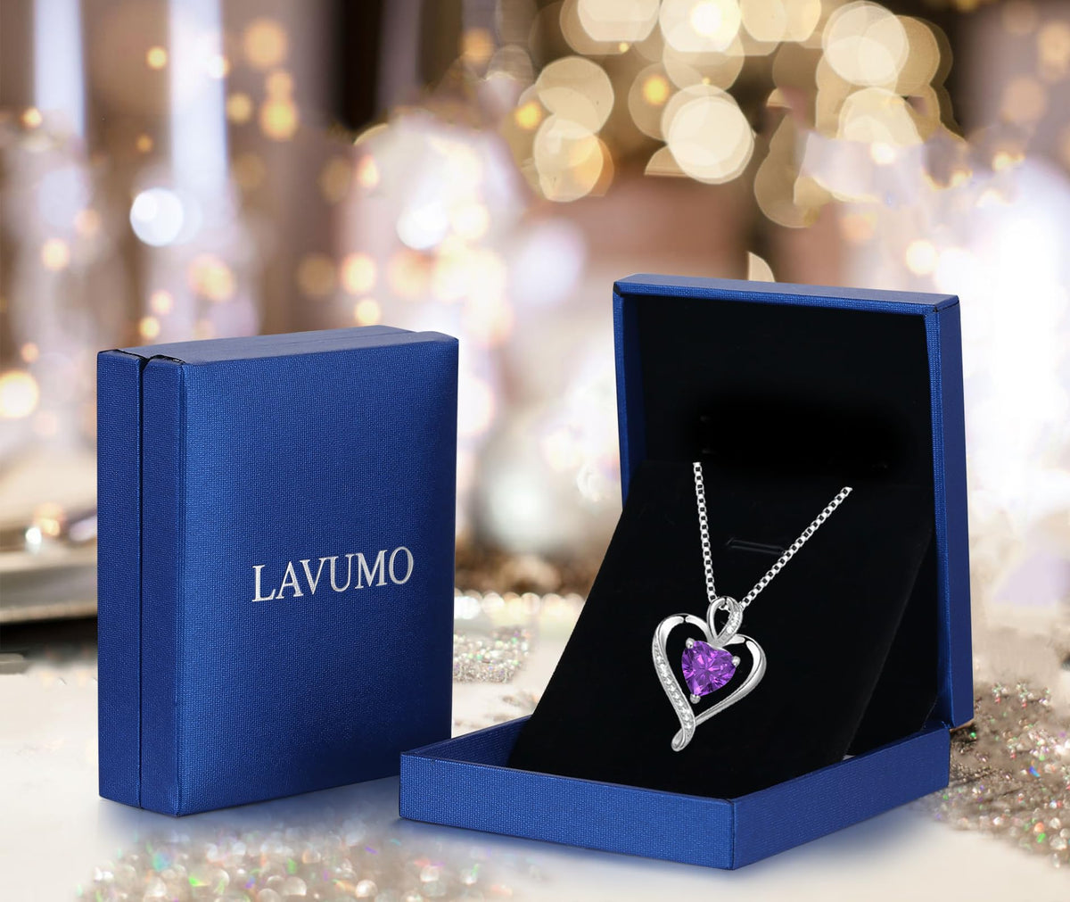 LAVUMO Heart Necklace for Women 925 Sterling Silver Love Pendant Jewellery