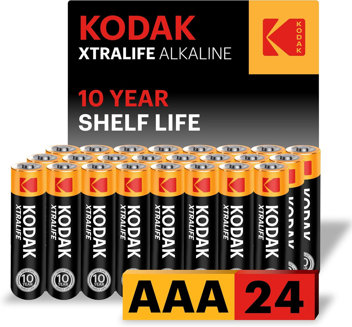 KODAK AAA Alkaline Batteries (24 Pack) Triple A Battery, LR03 1.5V