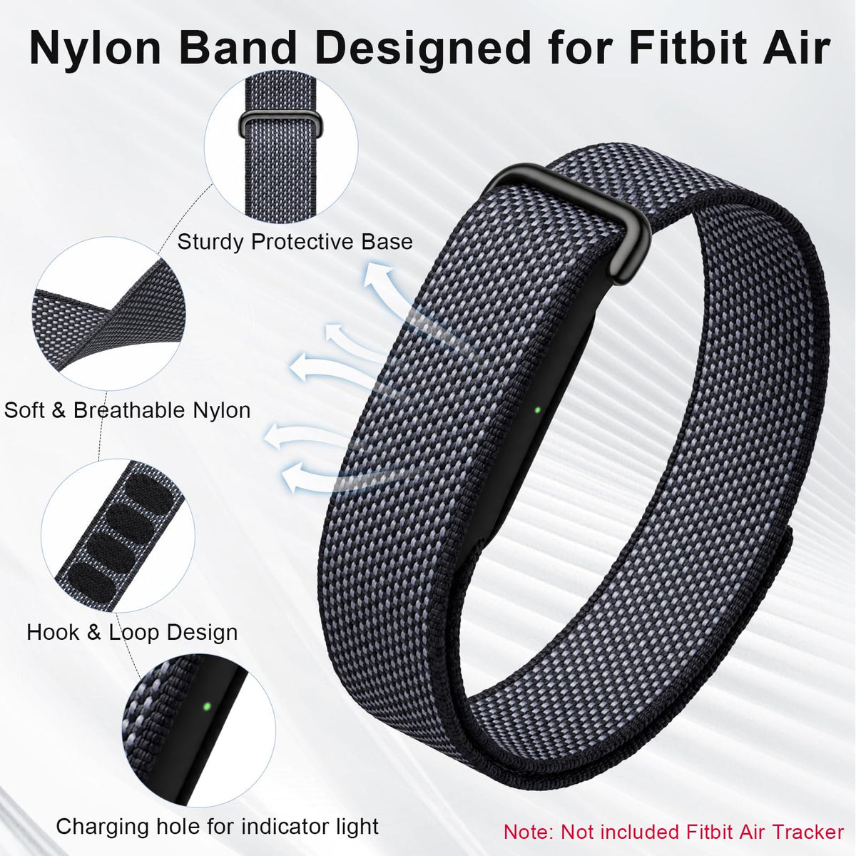 Compatible with Google Fitbit Air Strap Nylon Loop Sport Replacement Band