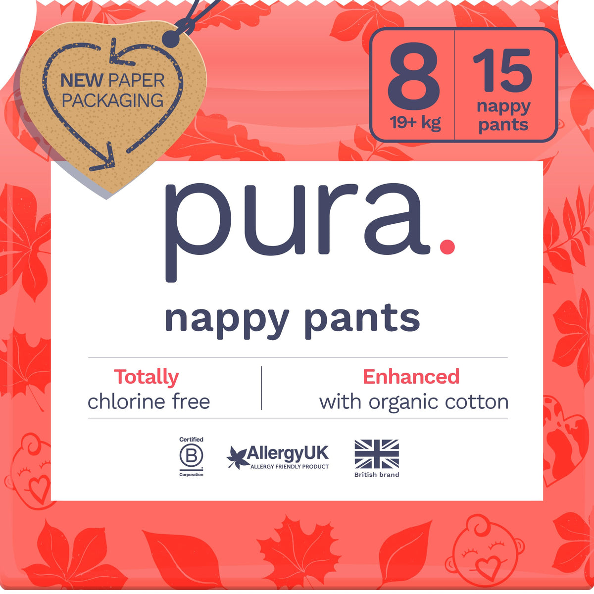 Pura Nappy Pants Size 9 (22kg+) 45 Count Sensitive Skin