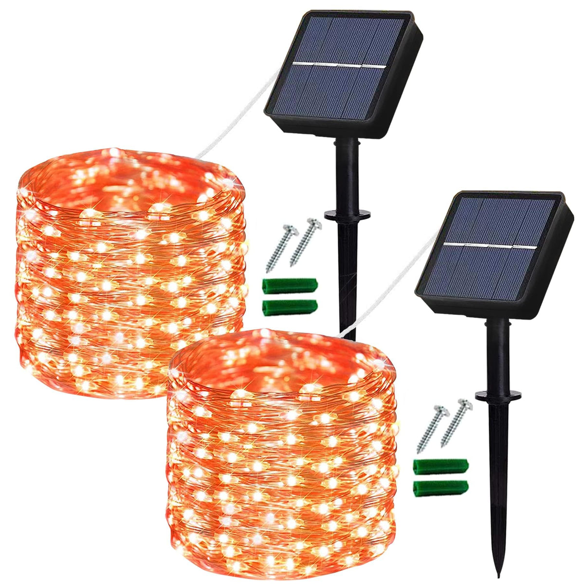 Lezonic 2Pack Solar String Lights Waterproof,12M/40Ft 120LED Garden Lights