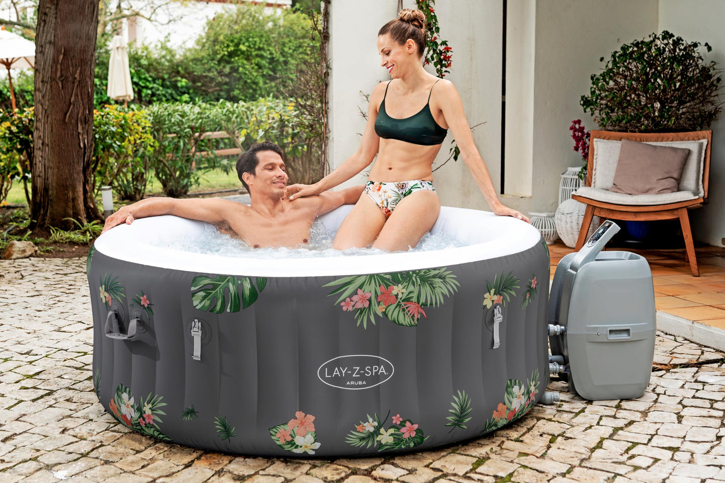 Lay-Z-Spa Boracay Smart Signature AirJet Inflatable Hot Tub with App-Control 2-4 person