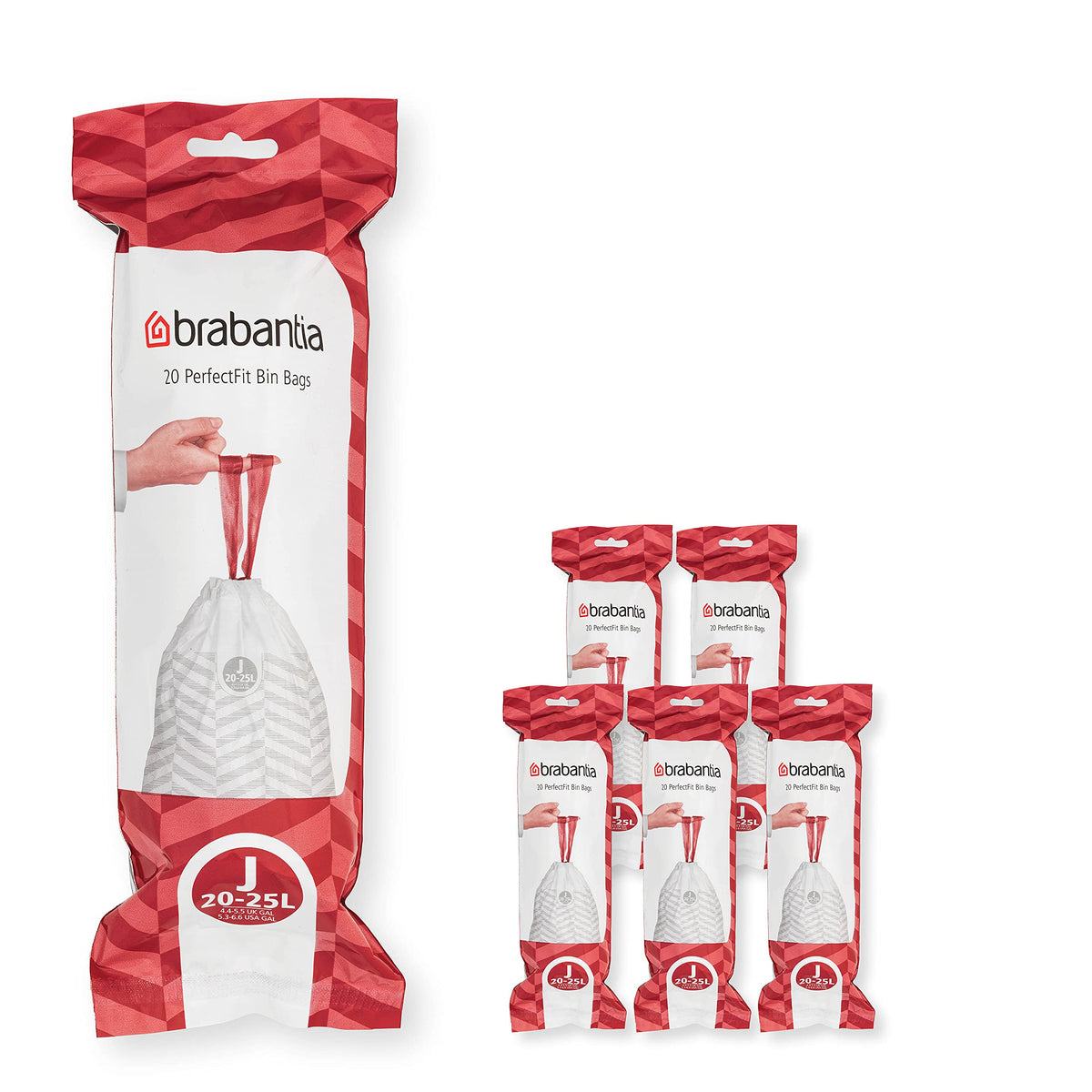 Brabantia Heavy Duty Perfect Fit Bin Liners (5 Packs of 20) 10-12 Litre
