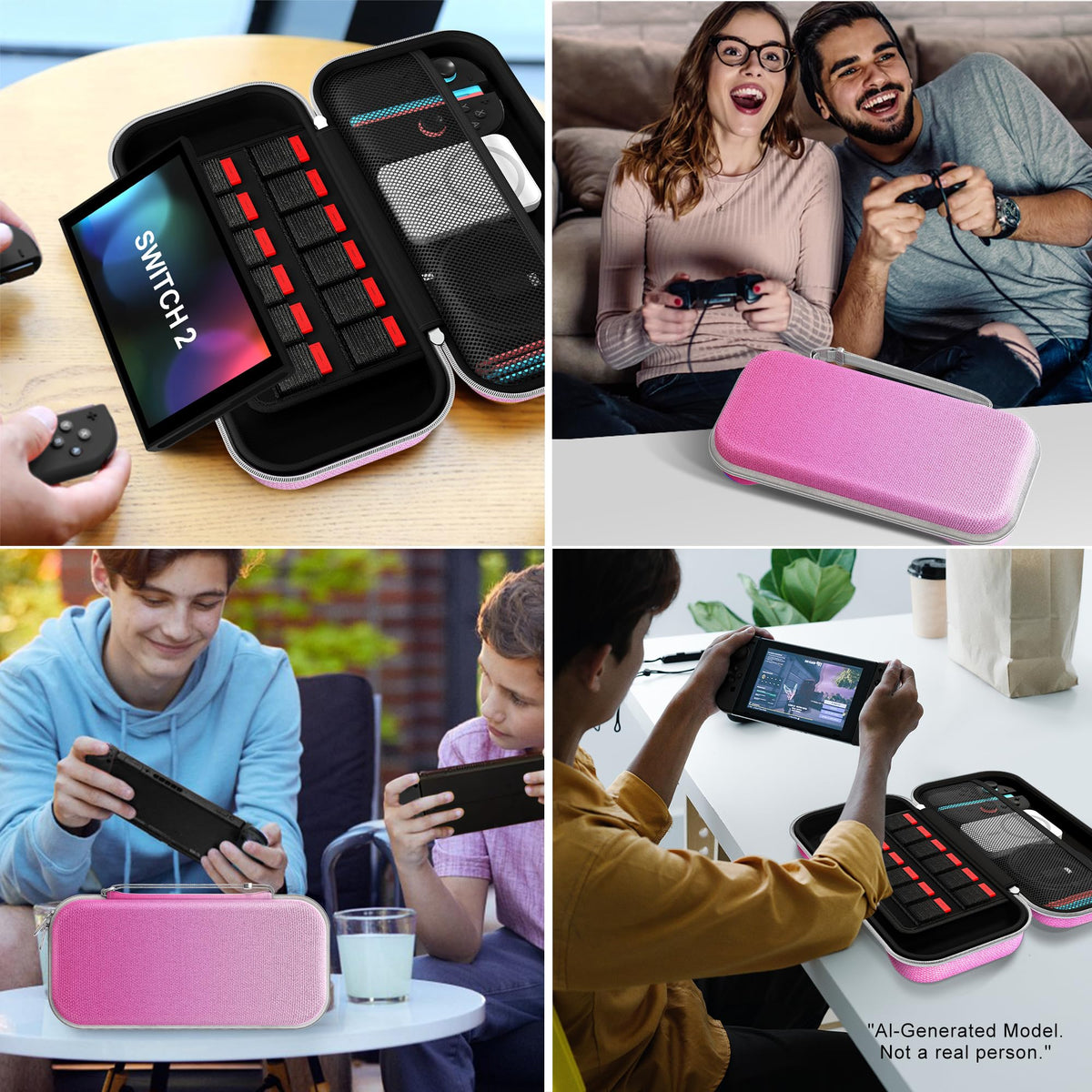 ivoler Carry Case for Nintendo Switch 2 (2025 Model) – Protective Portable Hard Shell Pouch Carrying Travel Game Bag for Nintendo Switch 2 Accessories Holds 12 Game Cartridge– Black